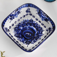 Блюдо &laquo;Сухарница&raquo;, гжель, микс