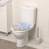 Сиденье для унитаза с крышкой Доляна &laquo;Ромашки&raquo;, 42&times;36,5 см