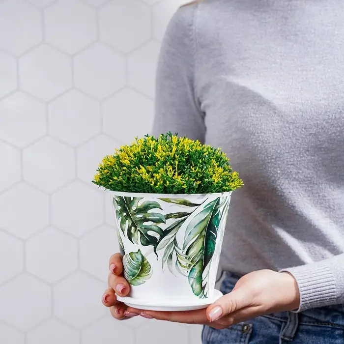 Горшок для цветов Доляна &laquo;Кариота&raquo;, 800 мл, цвет белый