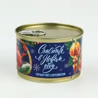 Подарочный набор в железной банке чай, монпансье, варенье, открытка &laquo;С Новым годом, Кремль&raquo;   108948