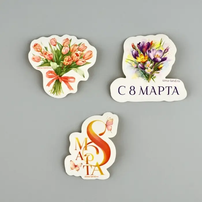 Набор стикеров &laquo;8 марта&raquo;, 5 х 5 см