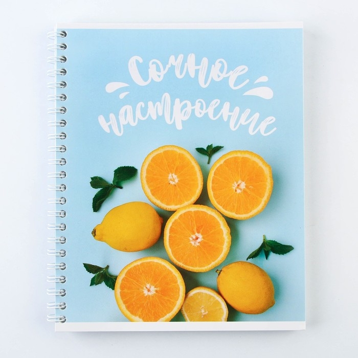 Тетрадь в клетку, 96 листов А5 на спирали, &laquo;Сочное настроение&raquo; ,обложка мелованный картон 230 г внутренний блок №1, белизна 96%