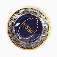 Тарелка одноразовая бумажная &laquo;Ramadan&raquo;, синяя, 18 см