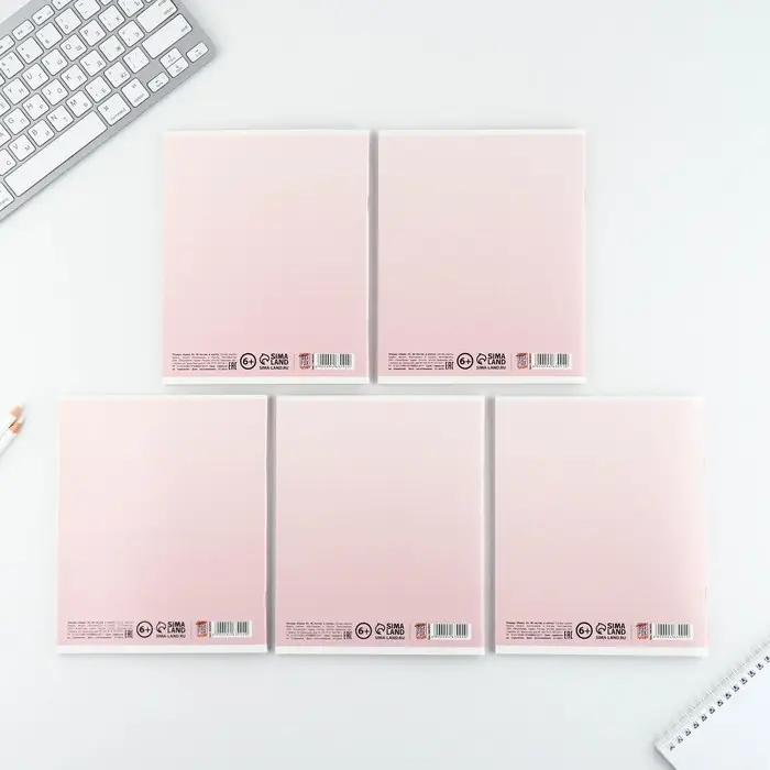 Тетрадь в клетку, 48 л., А5, на скрепке, блок №2 &laquo;Нежность&raquo; МИКС