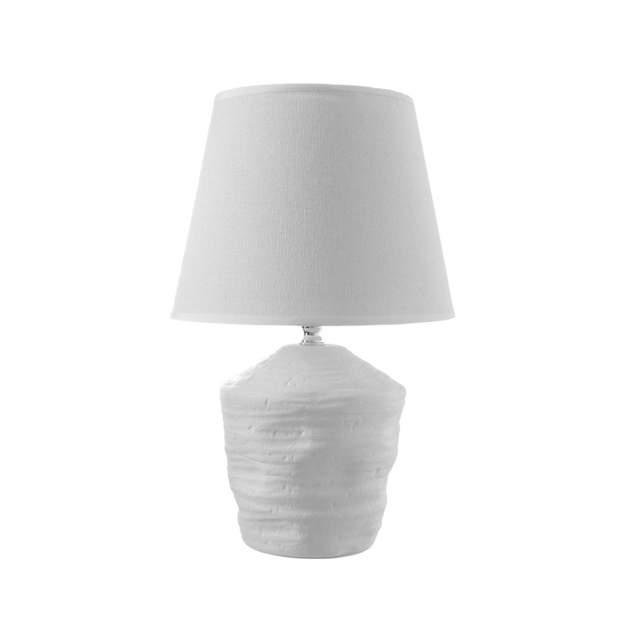 Настольная лампа с абажуром RISALUX &laquo;Небраска&raquo;, 1&times;40 Вт, Е27, белый, 20&times;20&times;32 см