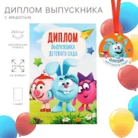 Набор на выпускной &laquo;Выпускник детского сада&raquo;, медаль и диплом, Смешарики
