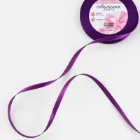 Лента атласная, с золотым люрексом, 6 мм, 23&plusmn;1 м, фиолетовая №35