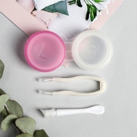 Контейнер для линз в наборе "Киса", голография, 6,5 см &times; 4,5 см