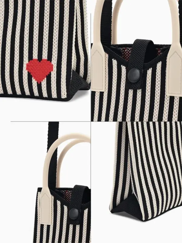 Сумка подр Сердце, 12*4*17, отд на кнопке, дл ремень, бело/черный