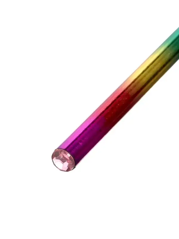 Карандаш чернографитный, НВ, заточенный, корпус радуга, голография, со стразой