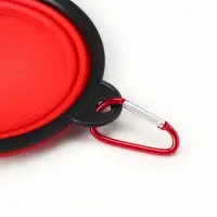 Миска силиконовая, складная, 350 мл, 13 см, красная