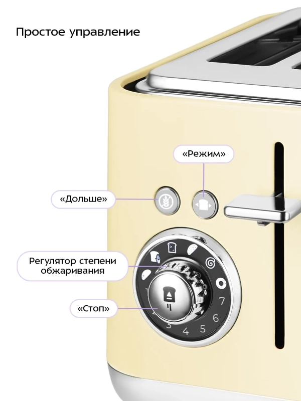 Тостер с поддоном для крошек КТ-6558 - 815 Вт