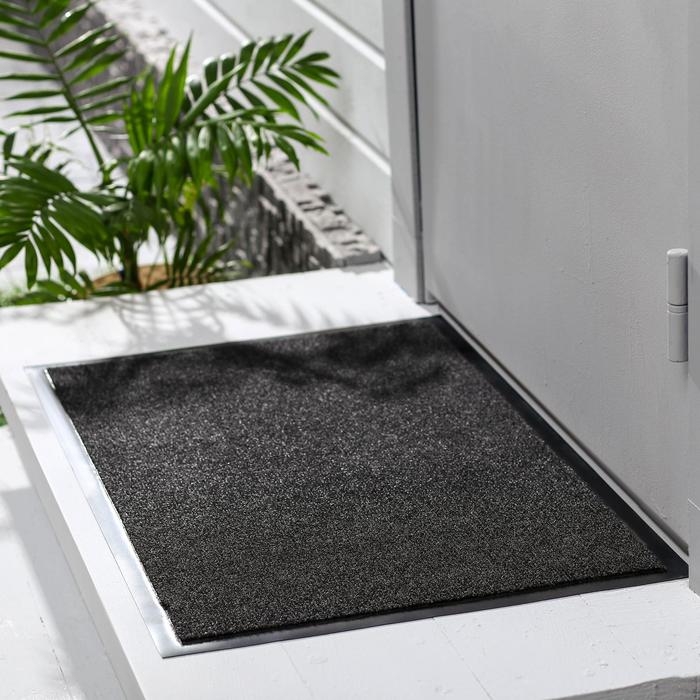 Коврик придверный влаговпитывающий, ребристый, &laquo;Комфорт&raquo;, 60&times;90 см, цвет чёрный