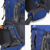 Рюкзак тур 65+5л, 30*20*53, отдел на шнурке, 5нар+2вн кармана, цвет синий