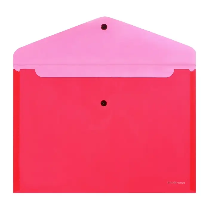 Папка-конверт на кнопке А4, 140 мкм, ErichKrause Fizzy Classic, непрозрачный, тиснение, микс