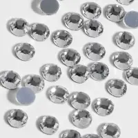 Стразы термоклеевые &laquo;Круг&raquo;, стеклянные, d=3.2 мм, 100 шт., цвет серебряный