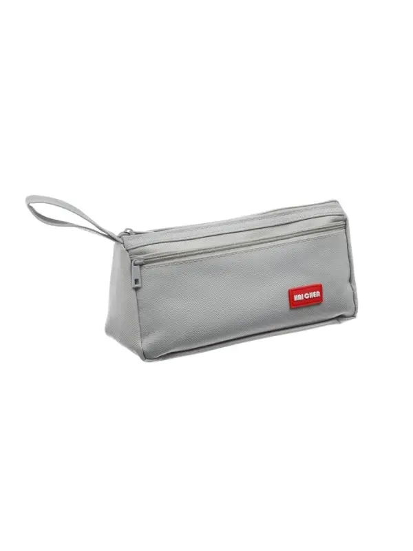 Пенал школьный &laquo;Классика&raquo;, 2 отделения, на молнии, серый