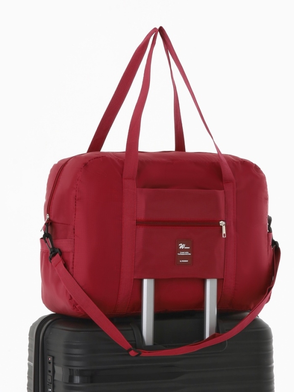 Сумка дорожная на молнии, бордовая