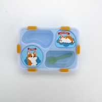 Ланч - бокс с 4 секциями &laquo;До/после обеда&raquo;, 23 х 17 х 5,5 см, голубой