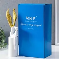 Сувенир полистоун "Ангел" белый с золотом 6х8,3х31 см