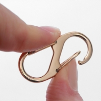 Карабин металлический, двойной, 40 &times; 18 мм, 5 шт, цвет золотой