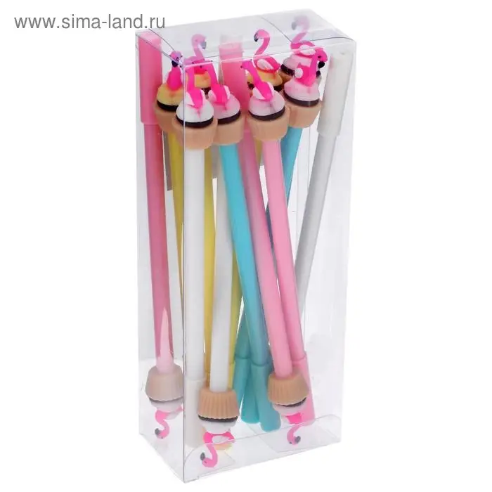 Ручка - прикол гелевая &laquo;Фламинго на кексе&raquo;, МИКС