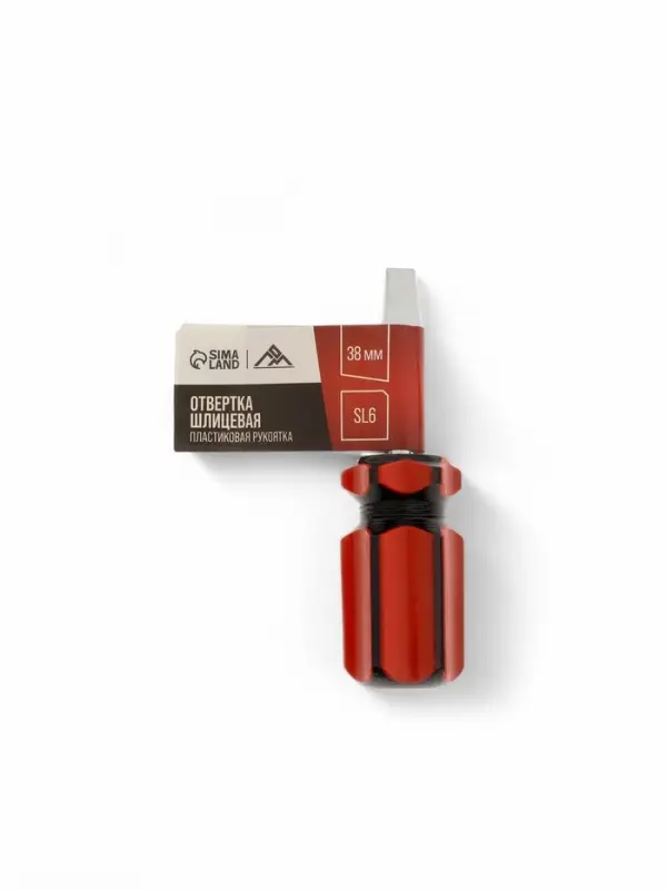 Отвертка шлицевая ЛОМ, пластиковая рукоятка, SL6&times;38 мм