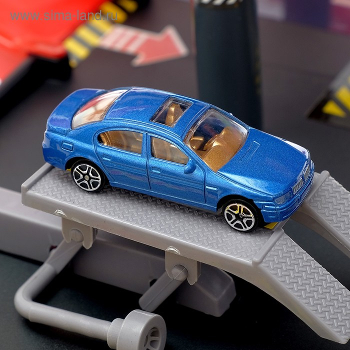 Парковка &laquo;Мега паркинг&raquo;, 6 металлических машин + коврик