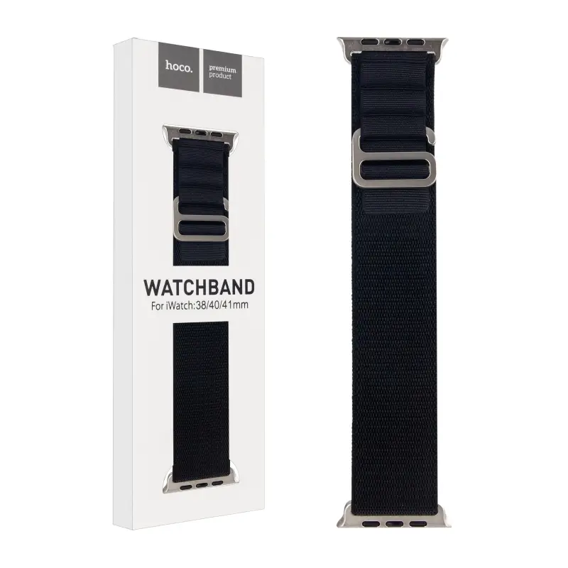 Ремешок для Apl watch 38/40/41mm Watchband WA13 Or. series alpine loop nylon strap black HOCO