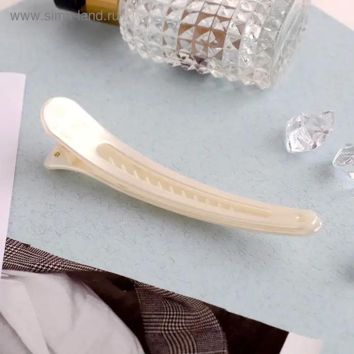 Зажим для волос &laquo;Бусины&raquo;, 10.5 см, белый