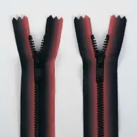 Молния &laquo;Трактор&raquo;, №5, неразъёмная, замок автомат, 18 см, красная, чёрная