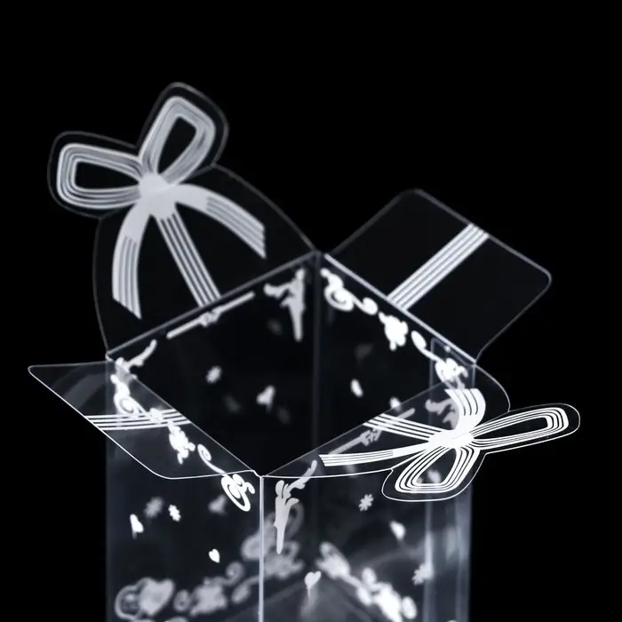 Складная прозрачная коробка из PVC, для упаковки подарков, 4.5&times;5&times;7.5 см