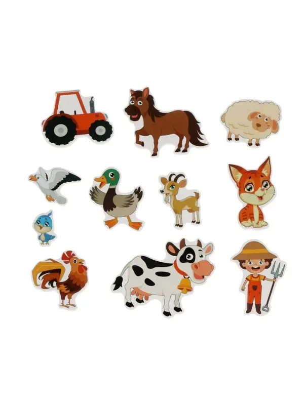 Пазлы для малышей "Ферма" цветные липучки