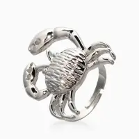 Кольцо "Краб", безразмерное, цвет серебро