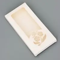 Подарочная коробка под плитку шоколада, с вырубным окном, &laquo;Цветочки&raquo;, 17.1&times;8&times;1.4 см