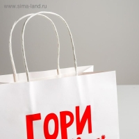 Пакет подарочный крафт, упаковка, &laquo;Гори огнем&raquo;, 22 х 22 х 11 см