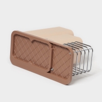 Подставка для ножей и столовых приборов Доляна &laquo;Нежность&raquo;, пластик, бежевая