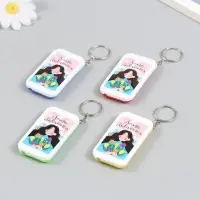 Фонарик брелок для ключей на кольце &laquo;Девочка с тюльпанами: Мечты сбываются&raquo;, 6.5&times;3.5&times;1 см, МИКС