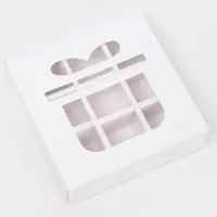 Коробка для 9 конфет &laquo;дляарок&raquo;, белый 13.7&times;13.7&times;3.8 см