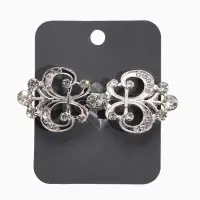 Зажим для кардигана "Ажур", лилия, цвет белый в серебре