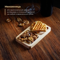 Менажница деревянная прямоугольная Доляна, 18&times;10 см, 2 секции, берёза, пропитана маслом