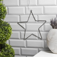 Светодиодная фигура &laquo;Звезда&raquo; 28 &times; 28 см, металл, батарейки ААх2 (не в комплекте), свечение тёплое белое
