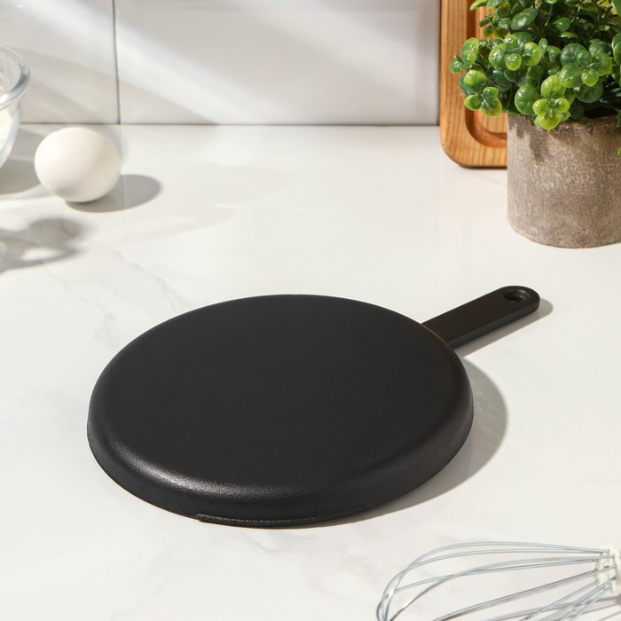 Сковорода блинная чугунная &laquo;Круг&raquo;, d=20 см, чугунная ручка