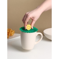 Крышка - непроливайка силиконовая Доляна &laquo;Лимон&raquo; d=11 см, цвет зелёный