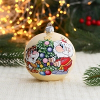Ёлочный шар d-10 см "Подготовка к празднику"