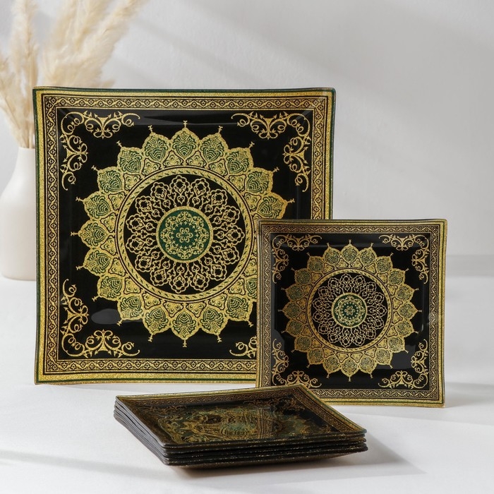 Набор столовый &laquo;Мехенди&raquo;, 7 предметов: 30&times;30 см - 1 шт, 18&times;18 см - 6 шт