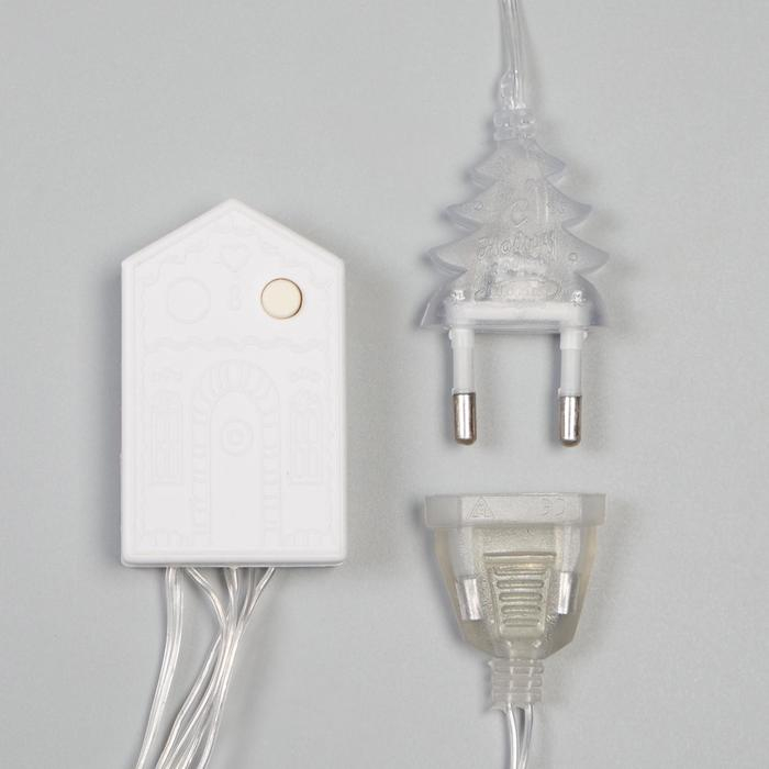 Гирлянда &laquo;Бахрома&raquo; 2.4 &times; 0.7 м с насадками &laquo;Шарики&raquo;, IP20, прозрачная нить, 108 LED, свечение тёплое белое, 8 режимов, 220 В