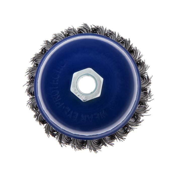 Щетка металлическая для УШМ ТУНДРА, крученая проволока, &laquo;чашка&raquo;, М14, 100 мм