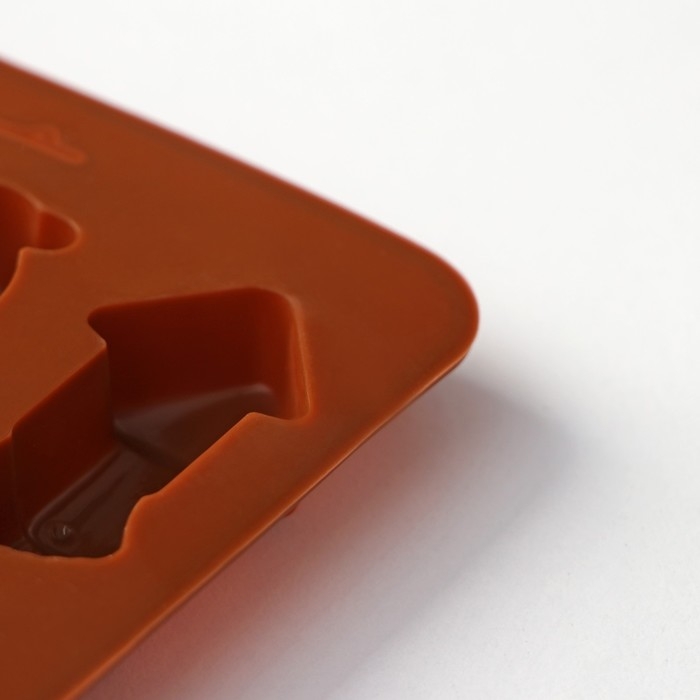 Форма для шоколада Доляна &laquo;Пингвины&raquo;, силикон, 21,5&times;10&times;1,5 см, 12 ячеек, цвет коричневый