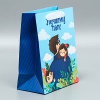 Пакет подарочный ламинированный вертикальный, упаковка, &laquo;Лучшему папе&raquo;, MS 18 х 23 х 10 см